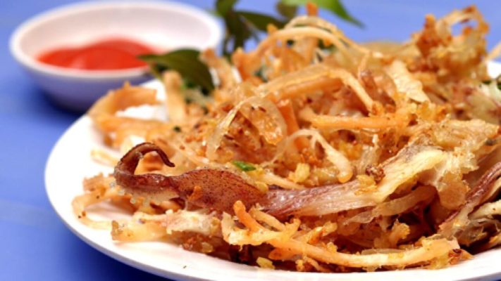 Khô mực chiên nước mắm ăn lai rai, ngon tê tái